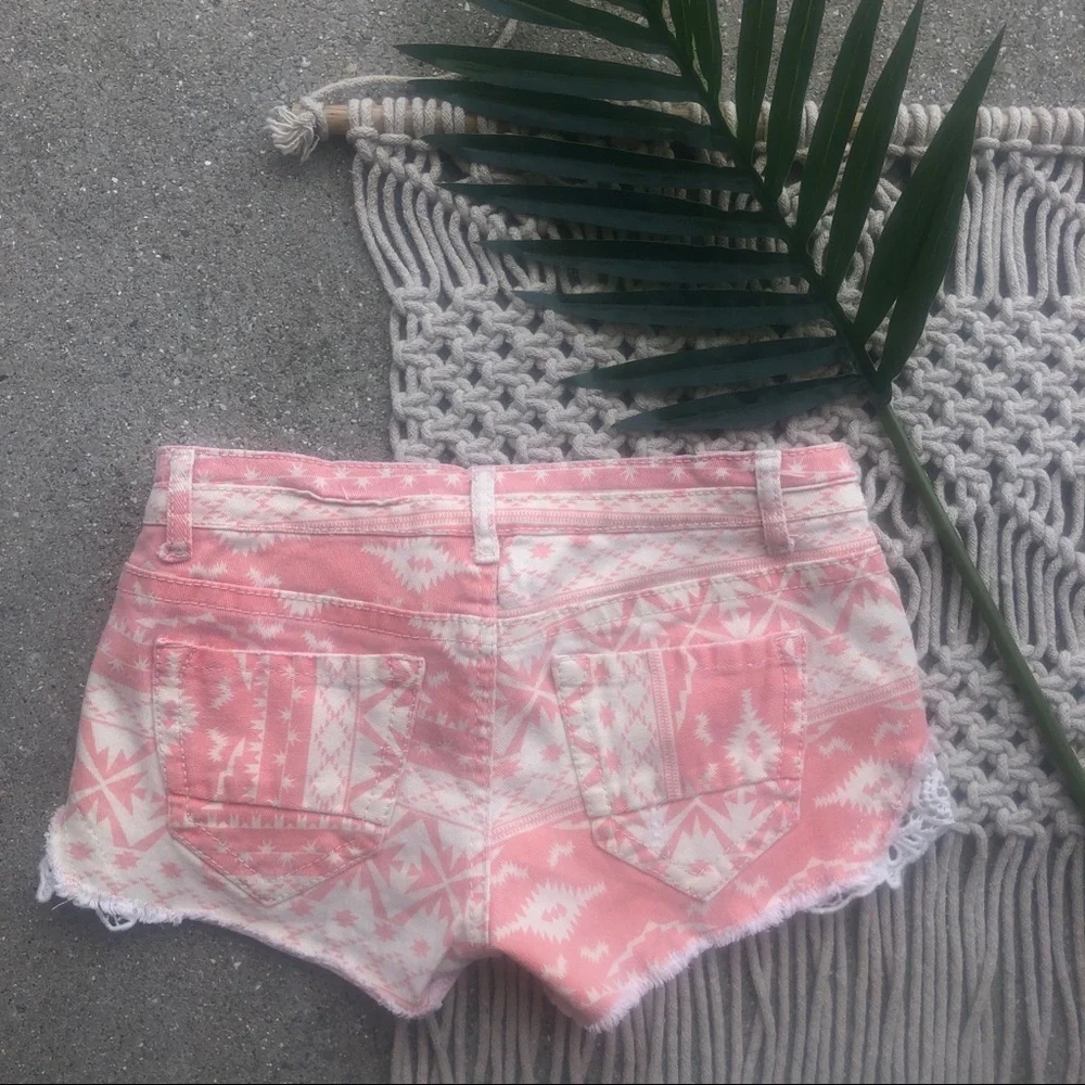 Hippie Laundry Tribal Print Denim Shorts Juniors Size 1